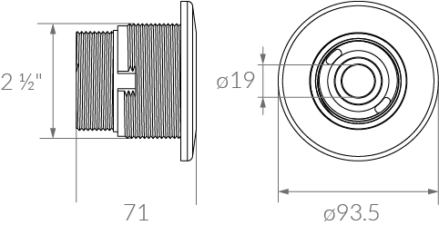 Retorno aro desmontable blanco RH 1 1/2″ – Hormigón
