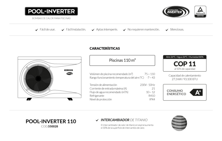 Bomba de calor POOL-INVERTER 110