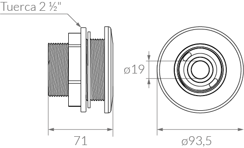 Retorno aro desmontable blanco ø50 mm – FV