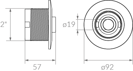 Retorno aro fijo blanco ø50 mm – Hormigón