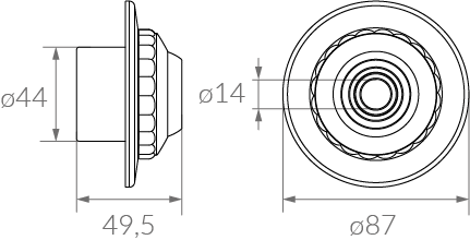 Retorno insertar en ø50 mm – Hormigón (ø44)