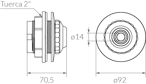 Retorno flor blanca ø50 mm – FV