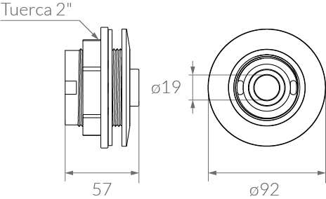 Retorno aro fijo blanco ø50 mm – FV