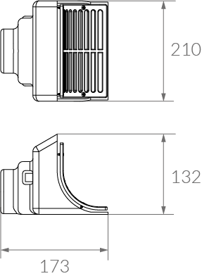 Toma de fondo p/esquina (FV)