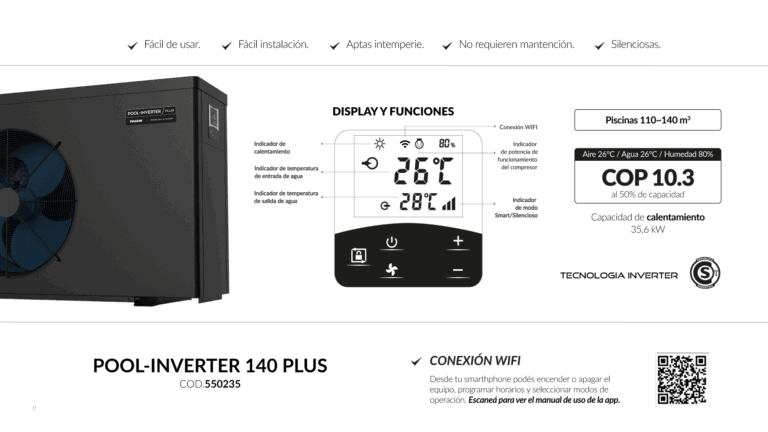 Bomba de calor POOL-INVERTER 140 PLUS Trifásica